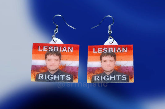 (READY TO SHIP) Josh Hutcherson Collection of Flaming Pride Flags Handmade Earrings!