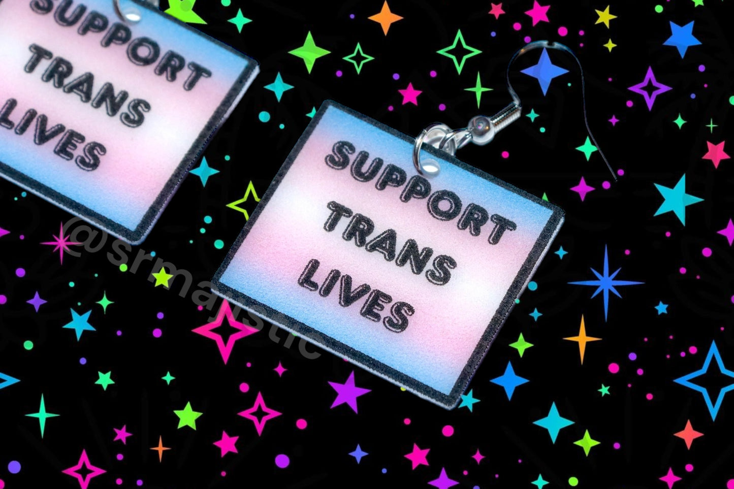 (READY TO SHIP) Support Trans Lives Flag Design Handmade Earrings!