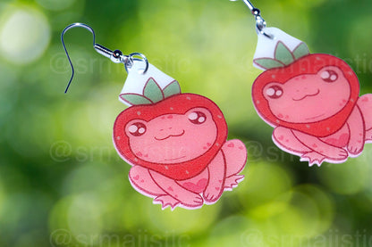 (READY TO SHIP) Sweet Strawberry Animal Handmade Earrings (collaboration with @saltnox)