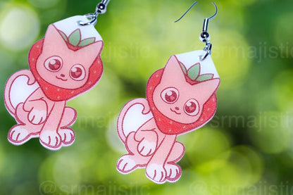 (READY TO SHIP) Sweet Strawberry Animal Handmade Earrings (collaboration with @saltnox)