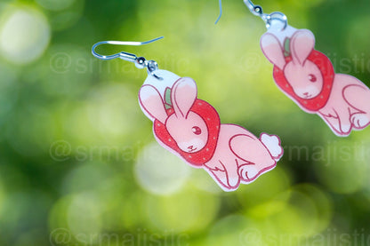 (READY TO SHIP) Sweet Strawberry Animal Handmade Earrings (collaboration with @saltnox)