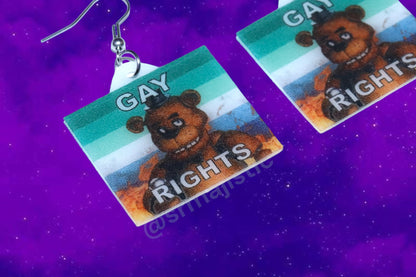 (READY TO SHIP) 5 Nights at Freddy’s Collection of Flaming Pride Flags Handmade Earrings!