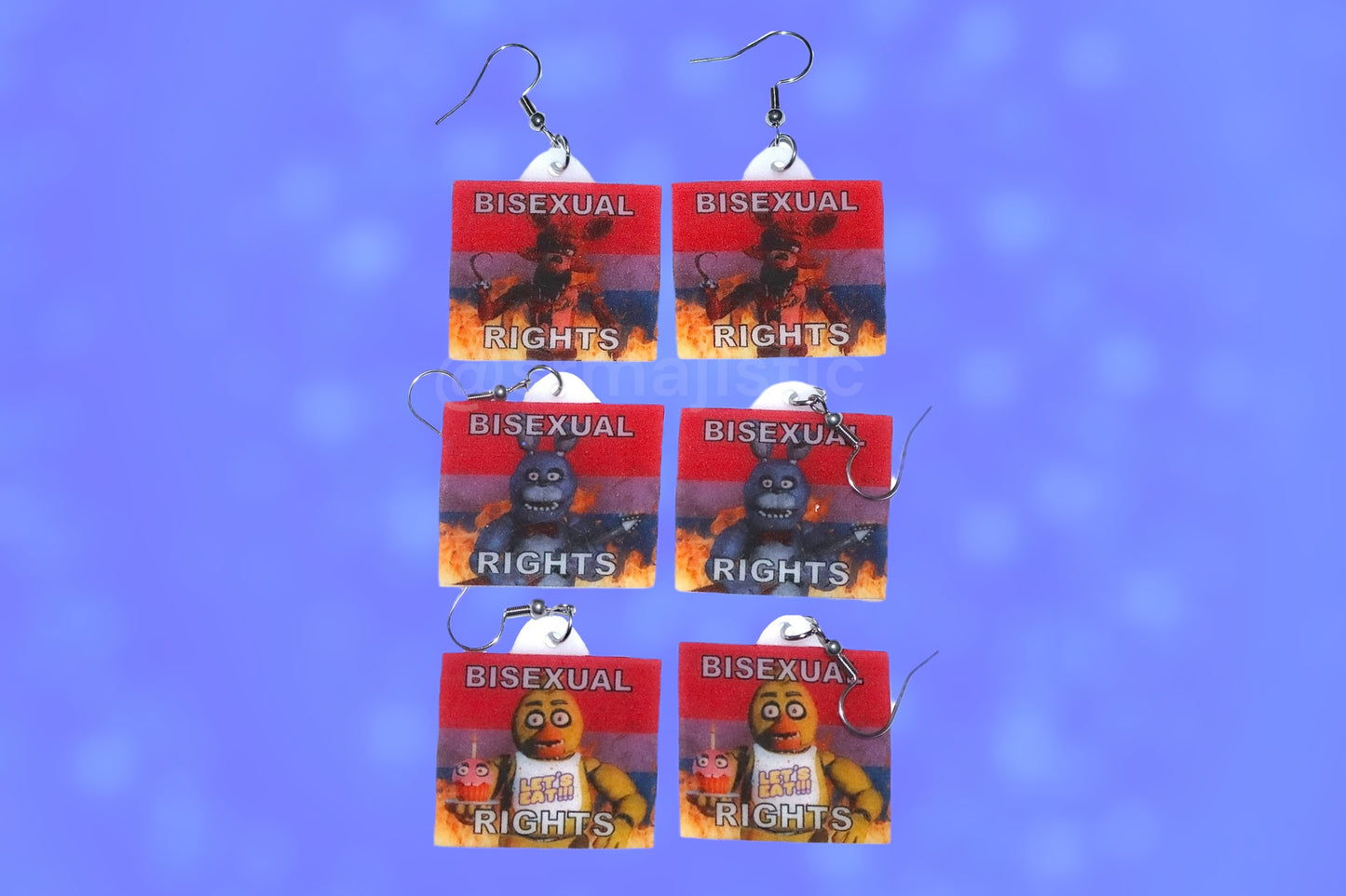 (READY TO SHIP) 5 Nights at Freddy’s Collection of Flaming Pride Flags Handmade Earrings!