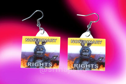 (READY TO SHIP) 5 Nights at Freddy’s Collection of Flaming Pride Flags Handmade Earrings!