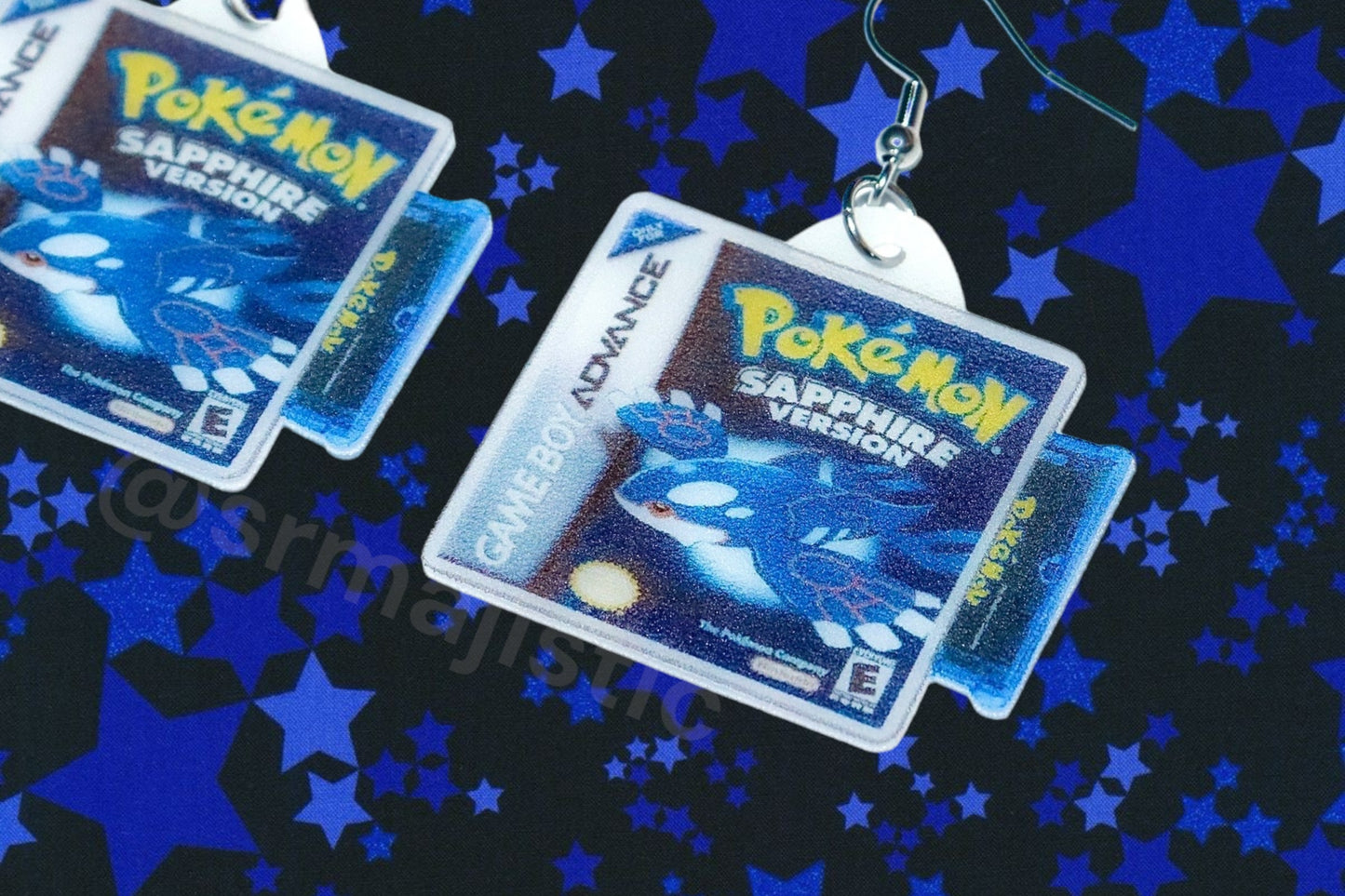 (READY TO SHIP) Pokémon Game Boy Advance Ruby, Sapphire, and Emerald 2D Game Detailed Handmade Earrings!