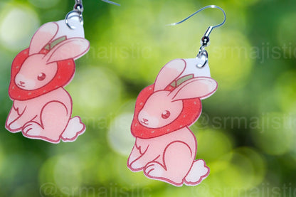 (READY TO SHIP) Sweet Strawberry Animal Handmade Earrings (collaboration with @saltnox)