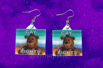 (READY TO SHIP) 5 Nights at Freddy’s Collection of Flaming Pride Flags Handmade Earrings!