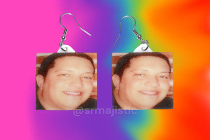 (READY TO SHIP) Smiling Sal Vulcano Sal Meme Handmade Earrings!