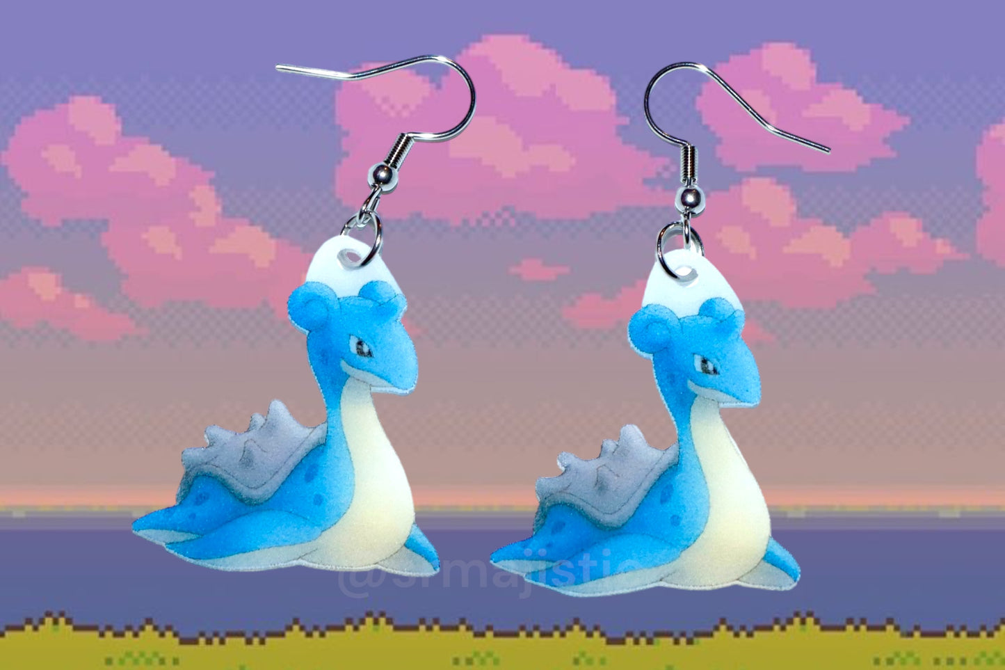 (READY TO SHIP) Lapras Cute Pokémon Character Handmade Earrings!