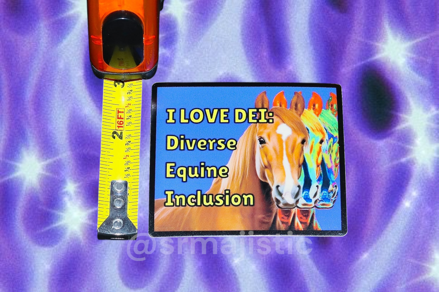 I Love DEI: Diverse Equine Inclusion Horse Meme Bumper Sticker