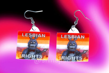 (READY TO SHIP) 5 Nights at Freddy’s Collection of Flaming Pride Flags Handmade Earrings!