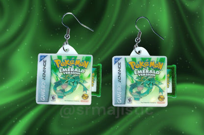 (READY TO SHIP) Pokémon Game Boy Advance Ruby, Sapphire, and Emerald 2D Game Detailed Handmade Earrings!