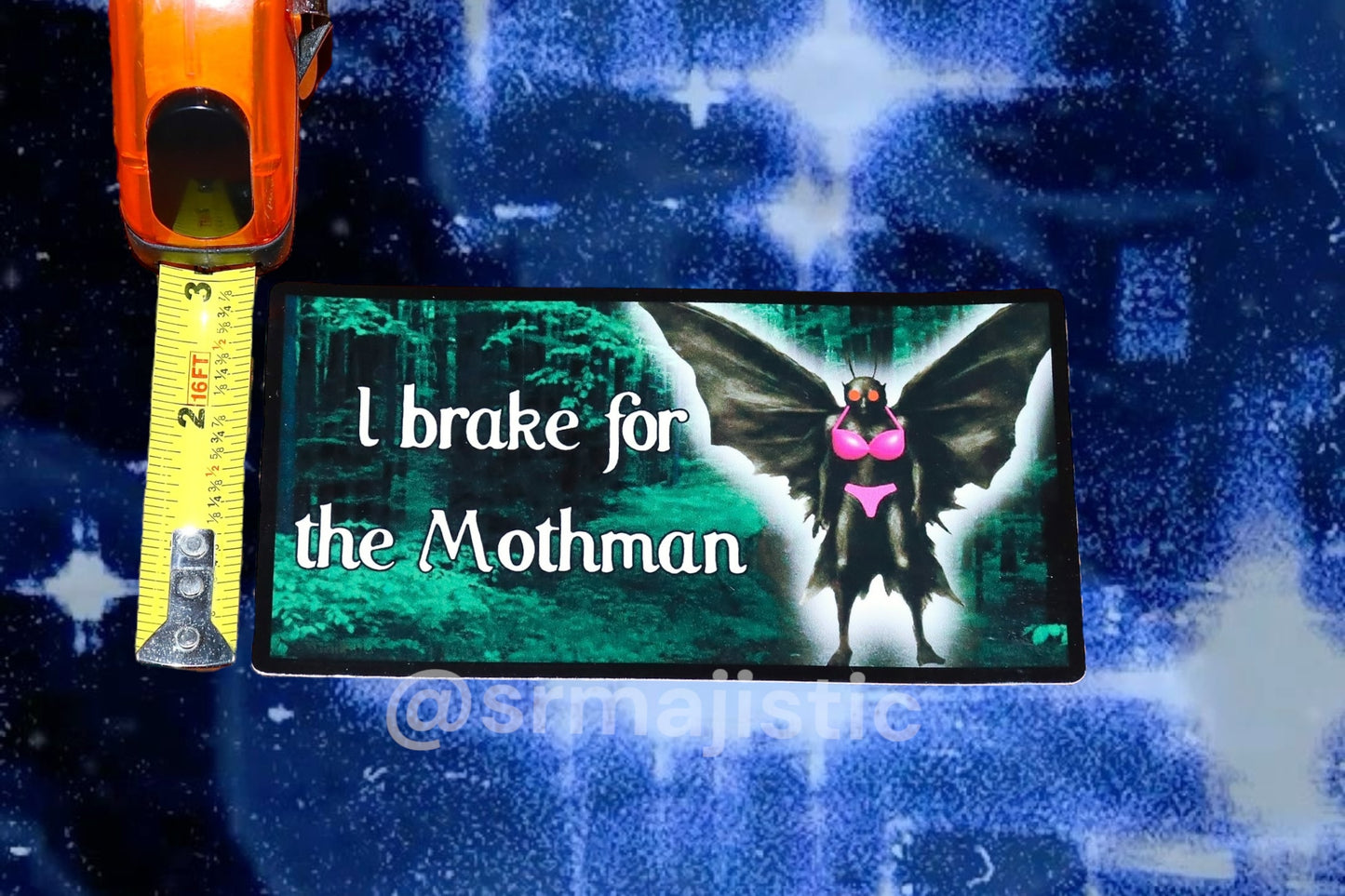 I Brake for The Mothman Bumper Sticker