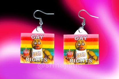 (READY TO SHIP) 5 Nights at Freddy’s Collection of Flaming Pride Flags Handmade Earrings!