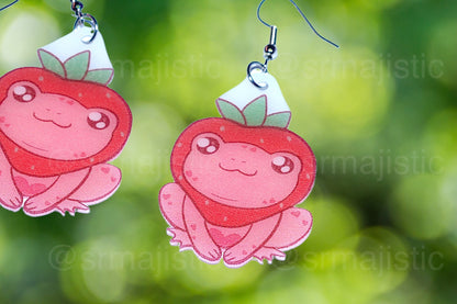 (READY TO SHIP) Sweet Strawberry Animal Handmade Earrings (collaboration with @saltnox)