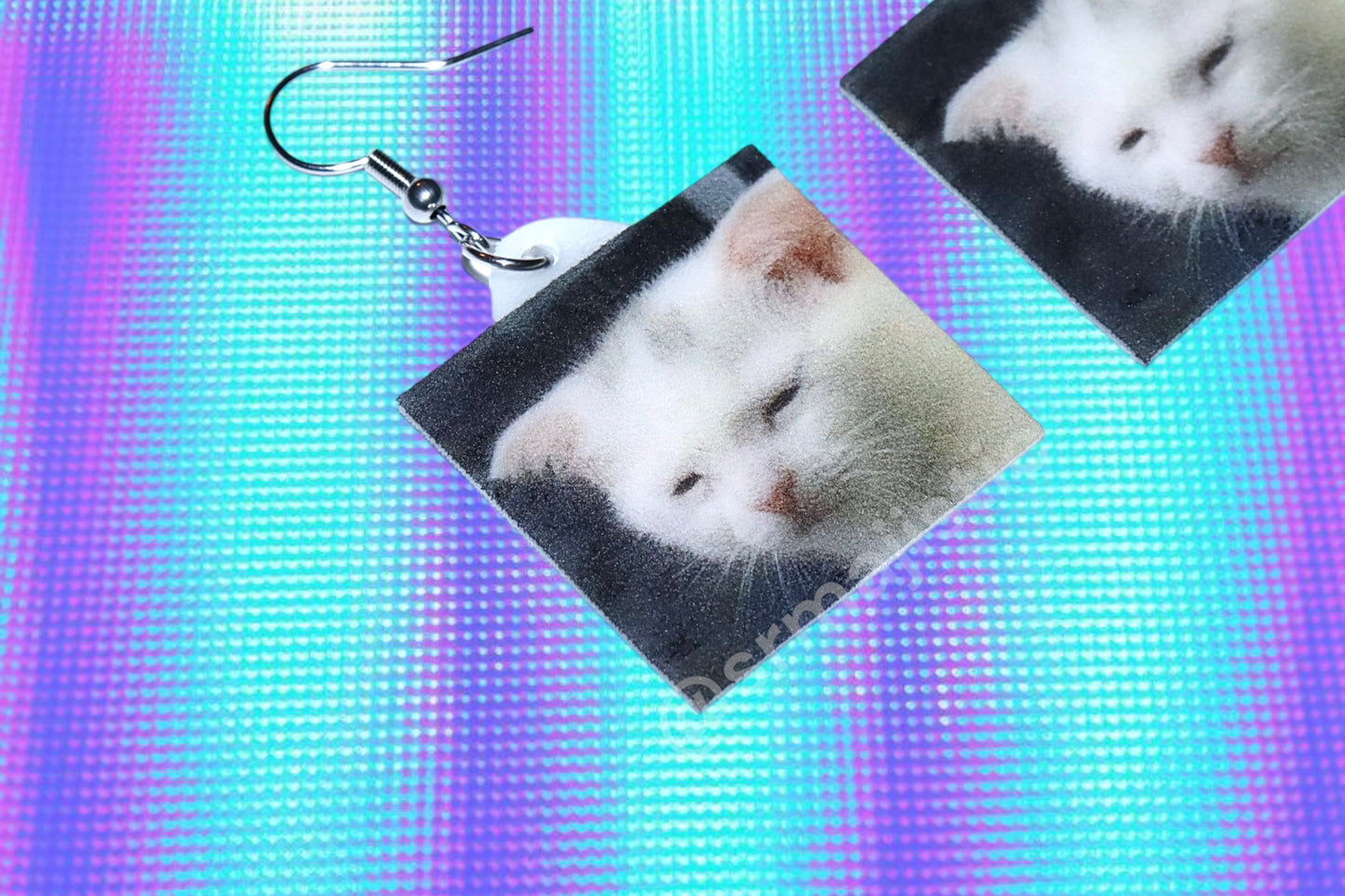 (READY TO SHIP) Sad and Sleepy Cat Meme Handmade Earrings!