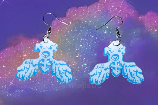 (READY TO SHIP) Trans Angel Symbol Earrings (collaboration with @cursedluver!)