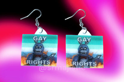 (READY TO SHIP) 5 Nights at Freddy’s Collection of Flaming Pride Flags Handmade Earrings!