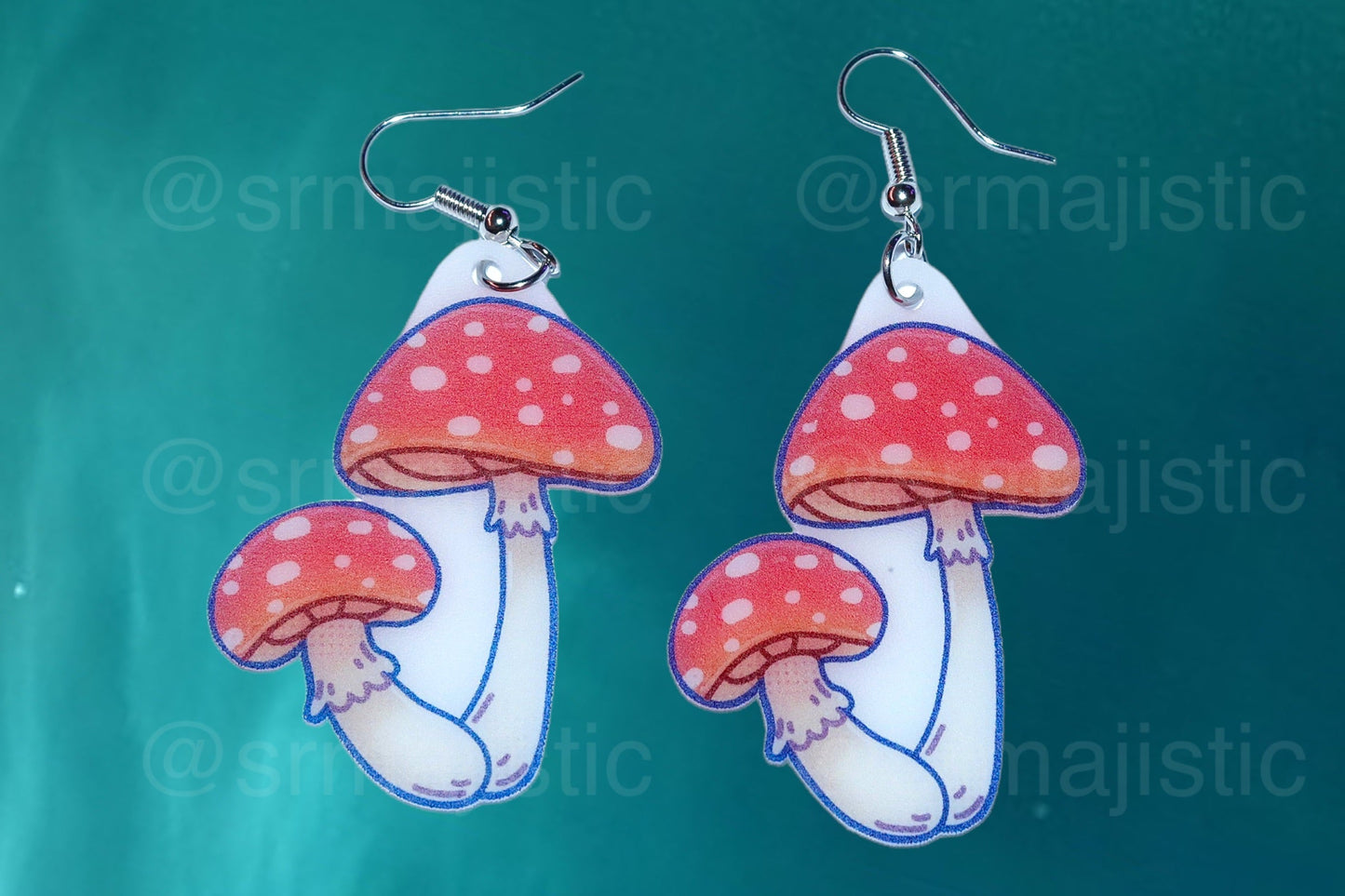 (READY TO SHIP) Cute Little Mushroom Handmade Earrings (collaboration with @saltnox)