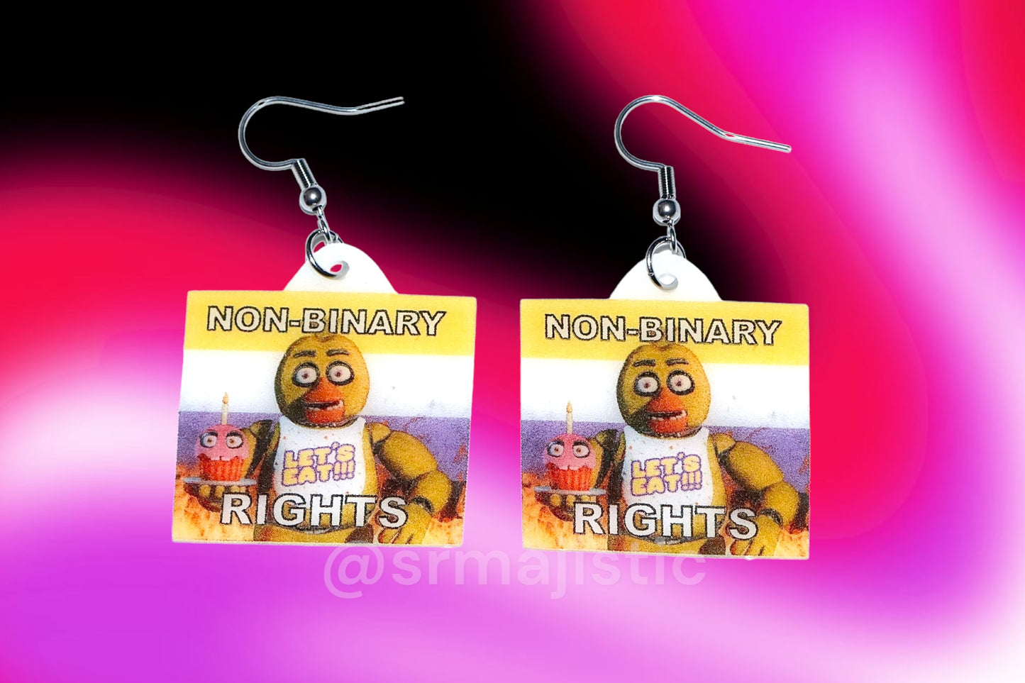 (READY TO SHIP) 5 Nights at Freddy’s Collection of Flaming Pride Flags Handmade Earrings!