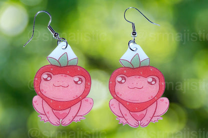 (READY TO SHIP) Sweet Strawberry Animal Handmade Earrings (collaboration with @saltnox)