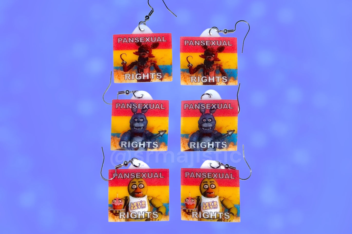 (READY TO SHIP) 5 Nights at Freddy’s Collection of Flaming Pride Flags Handmade Earrings!