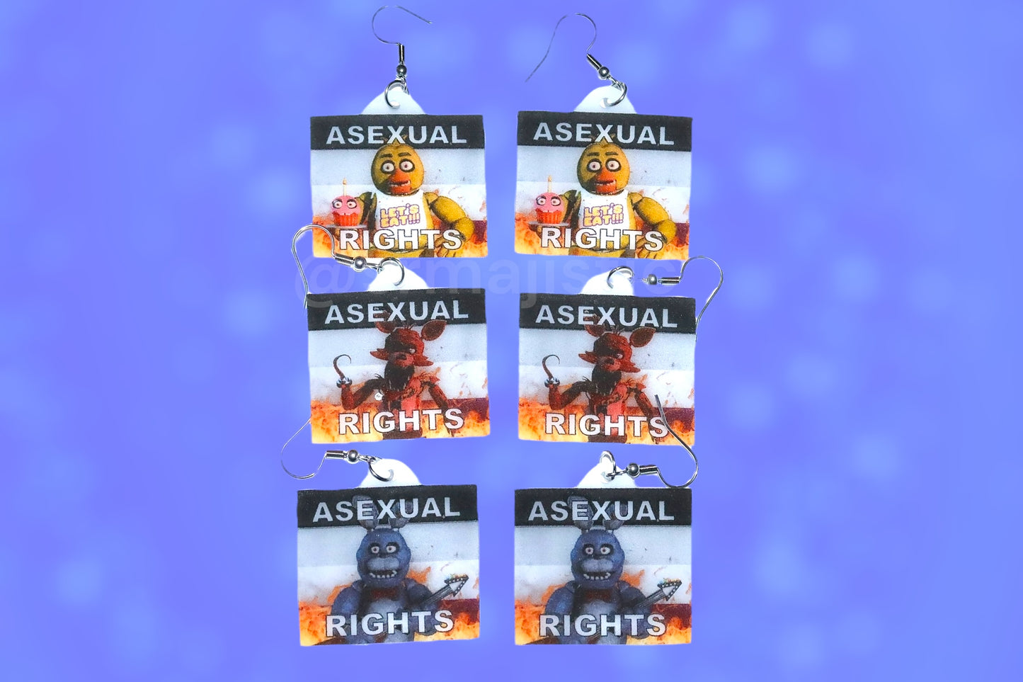 (READY TO SHIP) 5 Nights at Freddy’s Collection of Flaming Pride Flags Handmade Earrings!