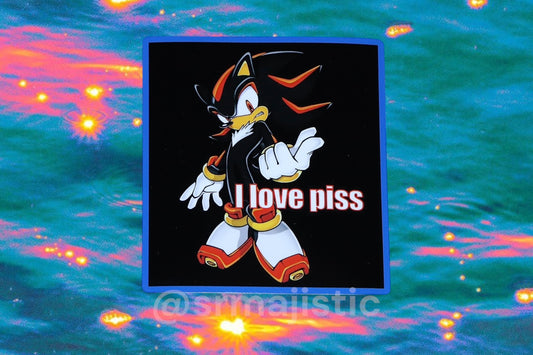 Shadow The Hedgehog I Love Piss Bumper Sticker