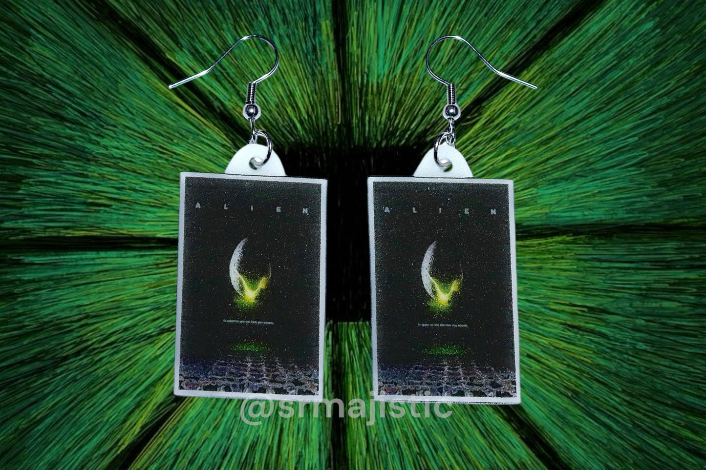 (READY TO SHIP) Alien Movie Poster Handmade Earrings!