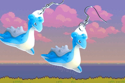 (READY TO SHIP) Lapras Cute Pokémon Character Handmade Earrings!