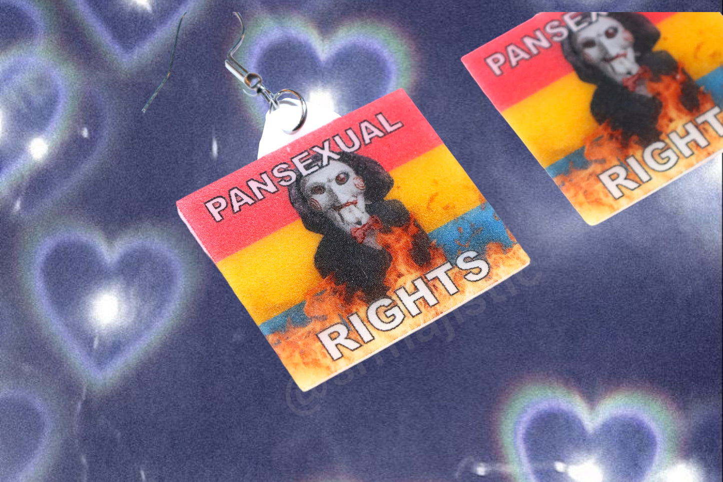 Jigsaw / Billy the Puppet Saw Character Collection of Flaming Pride Flags Handmade Earrings!