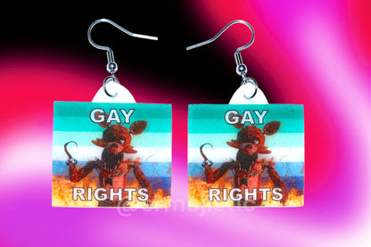 (READY TO SHIP) 5 Nights at Freddy’s Collection of Flaming Pride Flags Handmade Earrings!