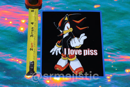 Shadow The Hedgehog I Love Piss Bumper Sticker