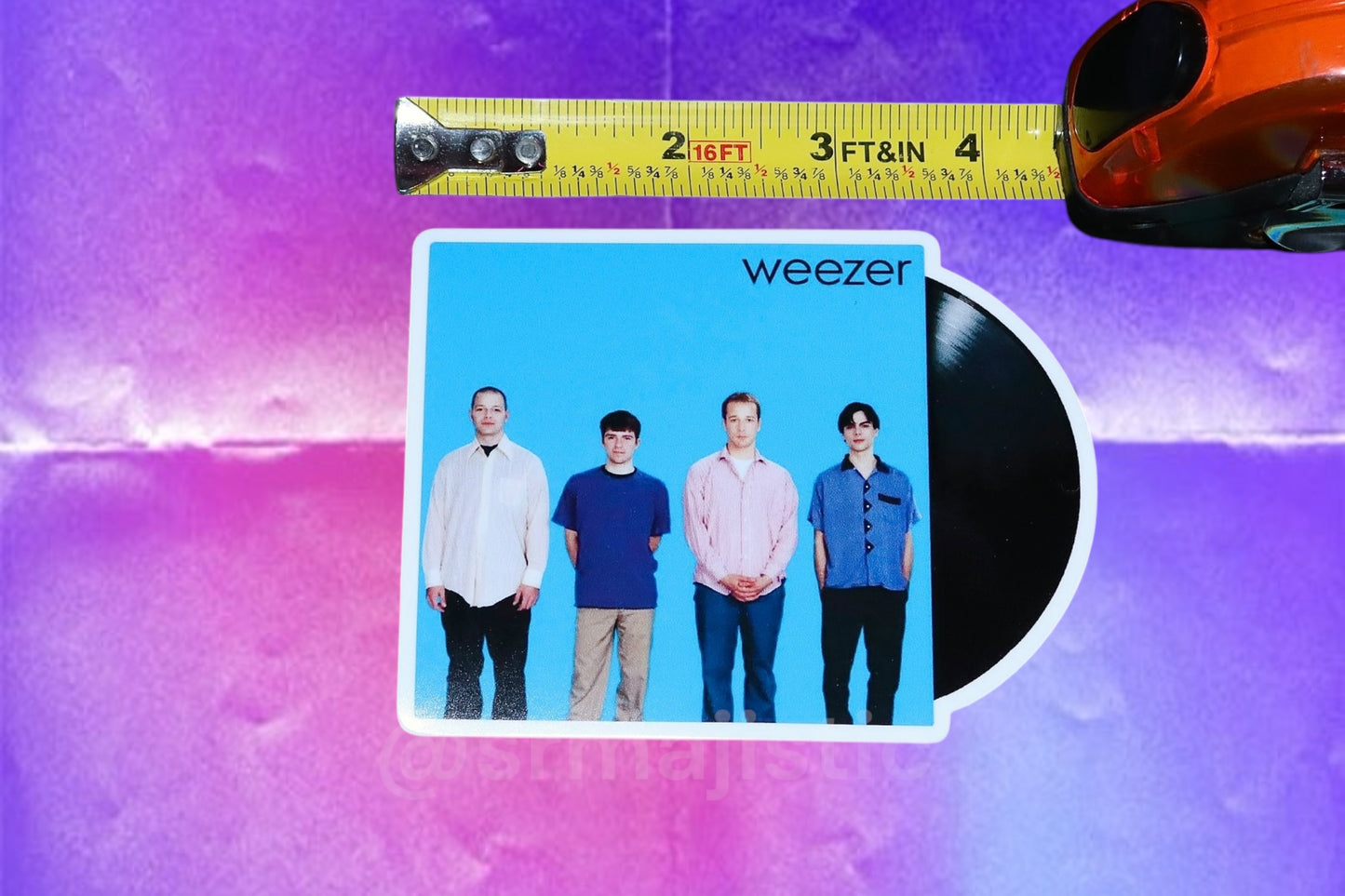 Weezer Blue Album Vinyl Record Bumper Sticker