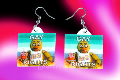 (READY TO SHIP) 5 Nights at Freddy’s Collection of Flaming Pride Flags Handmade Earrings!