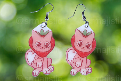 (READY TO SHIP) Sweet Strawberry Animal Handmade Earrings (collaboration with @saltnox)