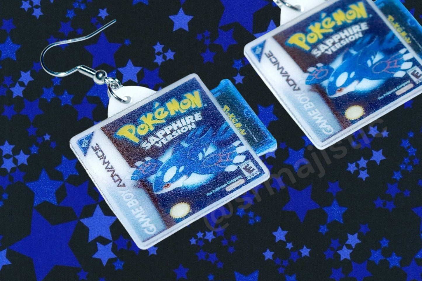 (READY TO SHIP) Pokémon Game Boy Advance Ruby, Sapphire, and Emerald 2D Game Detailed Handmade Earrings!