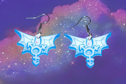 (READY TO SHIP) Trans Angel Symbol Earrings (collaboration with @cursedluver!)