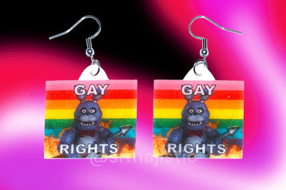 (READY TO SHIP) 5 Nights at Freddy’s Collection of Flaming Pride Flags Handmade Earrings!