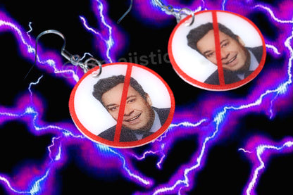 Jimmy Fallon ‘No’ Symbol Funny Meme Handmade Earrings!