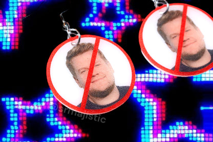 (READY TO SHIP) I Hate James Corden ‘No’ Symbol Funny Meme Handmade Earrings!