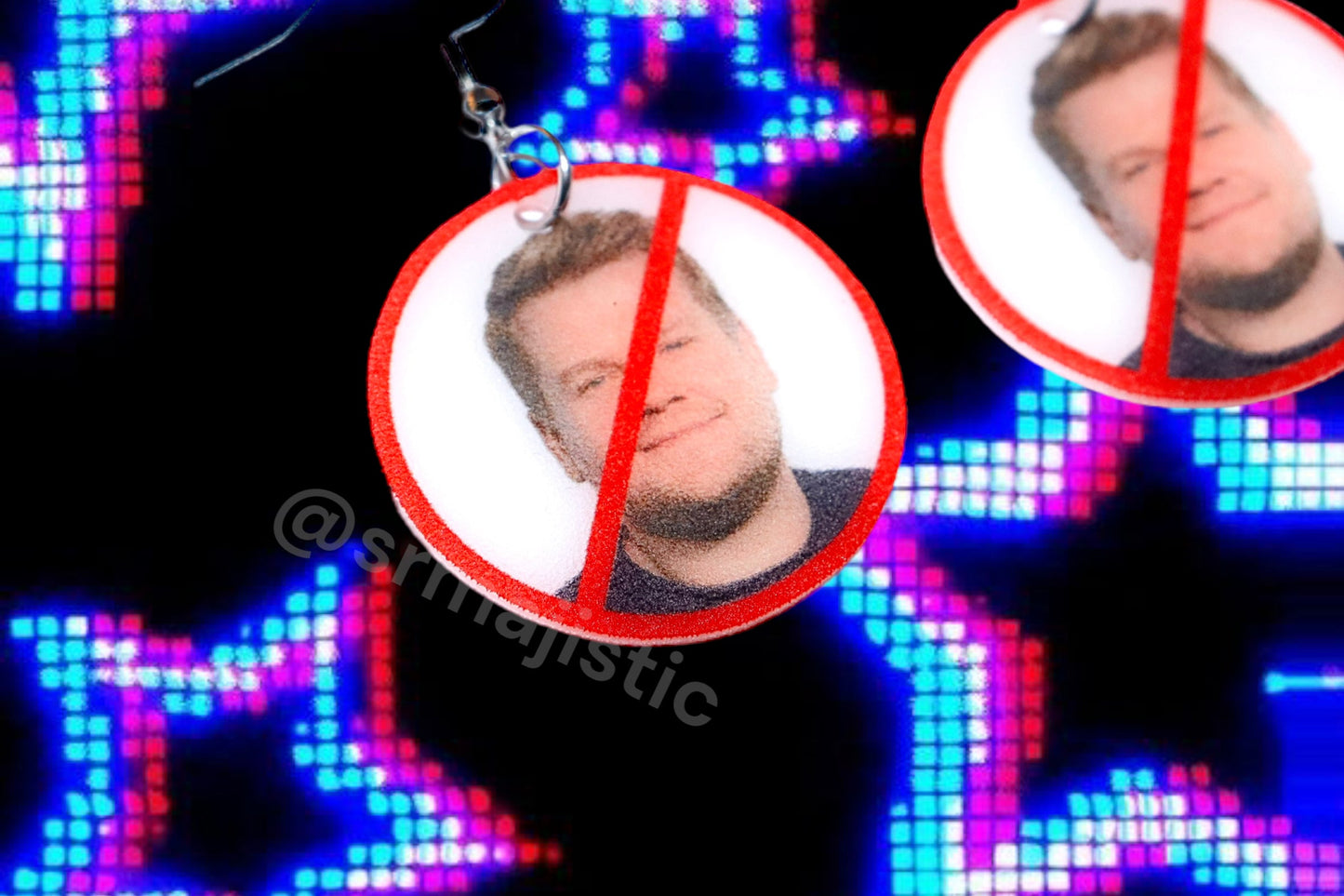 (READY TO SHIP) I Hate James Corden ‘No’ Symbol Funny Meme Handmade Earrings!