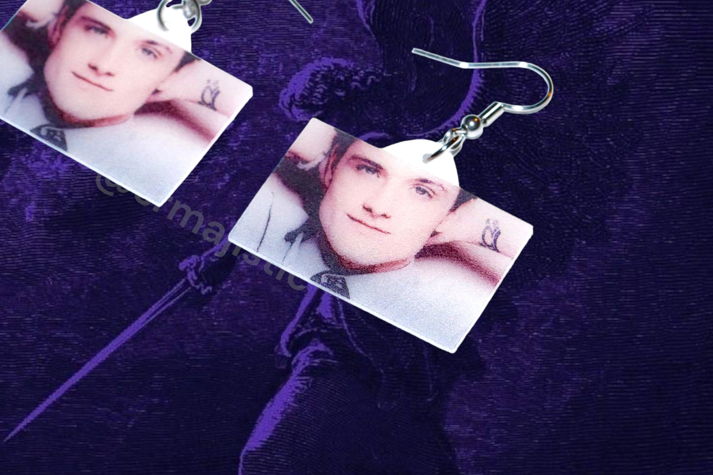 (READY TO SHIP) Josh Hutcherson Whistle Meme Handmade Earrings!