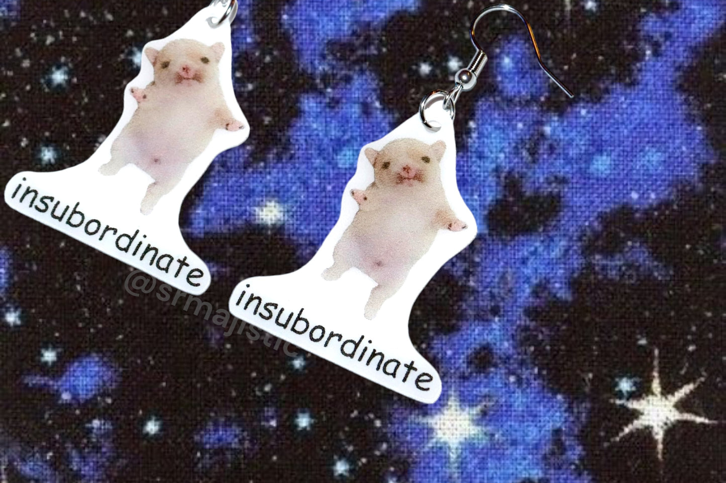 (READY TO SHIP) Insubordinate Oh Poor Thang/ Pooby Dog Funny Meme Handmade Earrings!