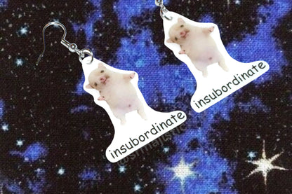 (READY TO SHIP) Insubordinate Oh Poor Thang/ Pooby Dog Funny Meme Handmade Earrings!