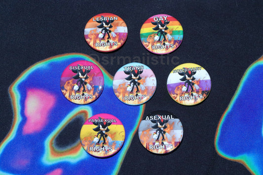 Flaming Pride Flag Character Buttons!