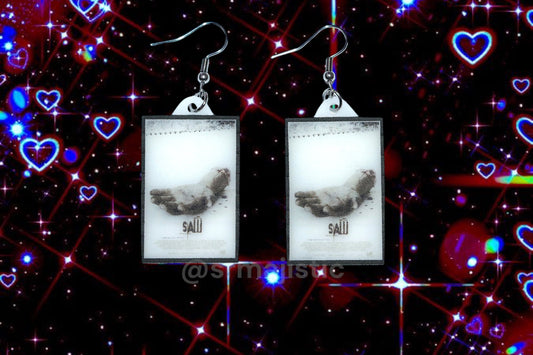 Saw Movie Poster Handmade Earrings!