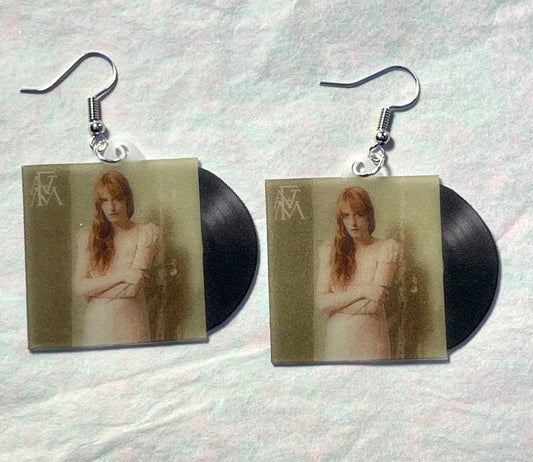 (READY TO SHIP) Florence and the Machine High as Hope Vinyl Album Handmade Earrings!