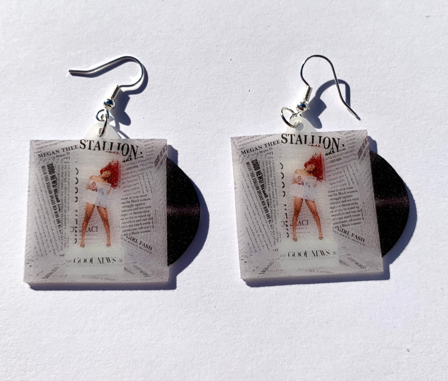 (READY TO SHIP) Megan Thee Stallion Good News Vinyl Album Handmade Earrings!