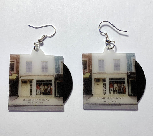 (READY TO SHIP) Mumford and Sons Sigh No More Vinyl Album Handmade Earrings!